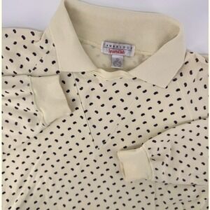 Cambridge SportsClub Polo Sweatshirt Womens Large‎ Yellow Paisley Raglan Cotton